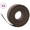 Garden Edgings 2 pcs Brown 10 m 15 cm Polyethylene