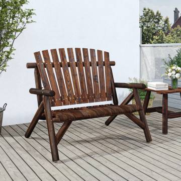 2-Seater Garden Bench | Solid Wood Spruce, 119x85x98 cm