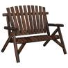 2-Seater Garden Bench | Solid Wood Spruce, 119x85x98 cm