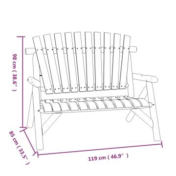 2-Seater Garden Bench | Solid Wood Spruce, 119x85x98 cm