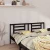 Stylish Black Pine Bed Headboard 206x4x100 cm