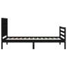 Stylish Black Bed Frame with Headboard - 100x200 cm Pine Wood