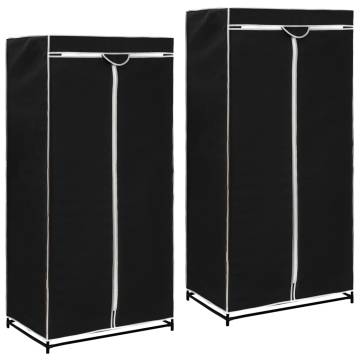 Stylish Black Wardrobes - 2 pcs 75x50x160 cm