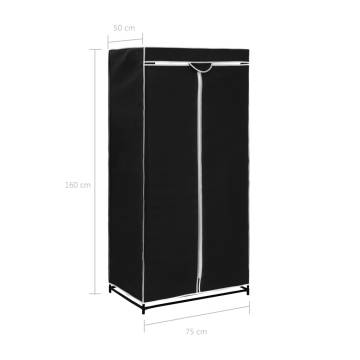 Stylish Black Wardrobes - 2 pcs 75x50x160 cm