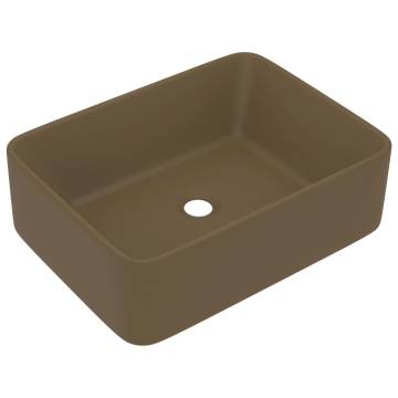 Luxury Matt Cream Wash Basin - 41x30 cm Ceramic Sink