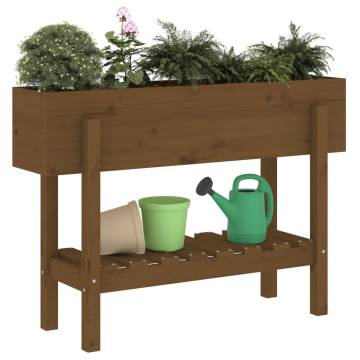 Garden Raised Bed Honey Brown - Solid Pine Wood 101x30x69 cm