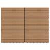 Decking Tiles 6 pcs WPC 60x30 cm 1.08 m² Brown Colour brown Number of 1 