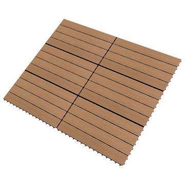 Decking Tiles 6 pcs WPC 60x30 cm 1.08 m² Brown - Hipomarket