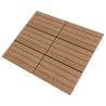 Decking Tiles 6 pcs WPC 60x30 cm 1.08 m² Brown - Hipomarket