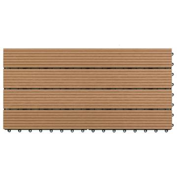 Decking Tiles 6 pcs WPC 60x30 cm 1.08 m² Brown - Hipomarket