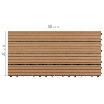 Decking Tiles 6 pcs WPC 60x30 cm 1.08 m² Brown - Hipomarket