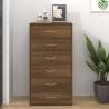 Sideboard with 6 Drawers Brown Oak 50x34x96 cm Engineered Wood Colour brown oak Quantity in Package 1 