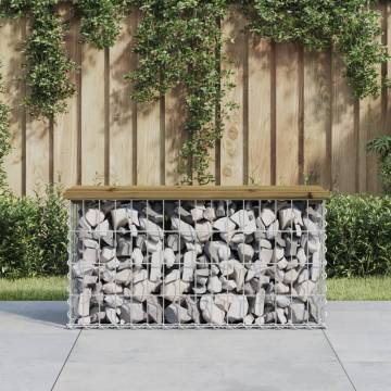 Garden Bench Gabion Design - Durable Pinewood Seating