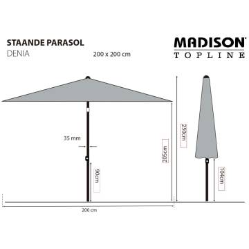 Madison Parasol Denia 200x200 cm - Stylish Grey Outdoor Shade