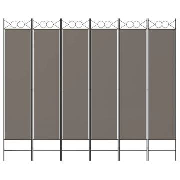 6-Panel Room Divider Anthracite - 240x220 cm Fabric | HipoMarket