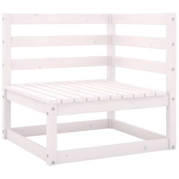 Garden 3-Seater Sofa - White Solid Pinewood | Hipo Market