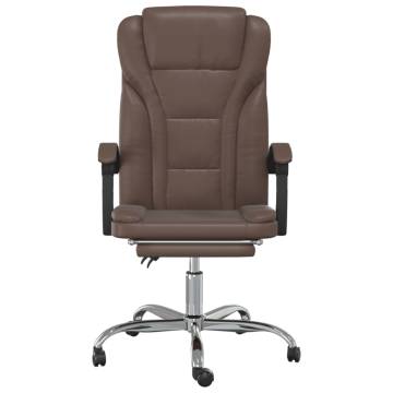 Reclining Office Chair - Brown Faux Leather | Hipomarket