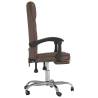 Reclining Office Chair - Brown Faux Leather | Hipomarket