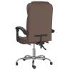 Reclining Office Chair - Brown Faux Leather | Hipomarket