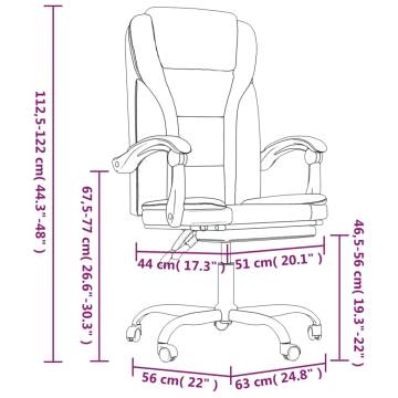 Reclining Office Chair - Brown Faux Leather | Hipomarket