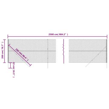 Chain Link Fence Anthracite 2x25m - Durable & Secure Barrier