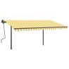 Manual Retractable Awning with LED - 4x3m Yellow & White