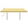 Manual Retractable Awning with LED - 4x3m Yellow & White