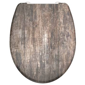 SCHÜTTE Duroplast Soft-Close Toilet Seat - OLD WOOD Design