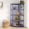 5-Layer Corner Shelf Blue Steel&Engineered Wood Colour blue Size 75 x 75 x 180 cm Quantity in Package 1 Amount 