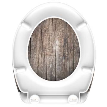 SCHÜTTE Duroplast Soft-Close Toilet Seat - OLD WOOD Design