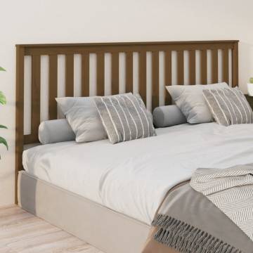 Stylish Honey Brown Wooden Bed Headboard - 206x6x101 cm