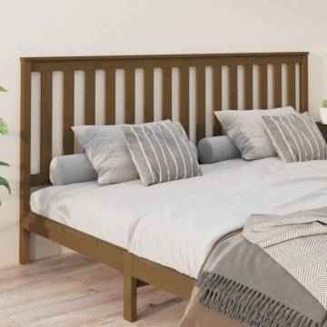 Stylish Honey Brown Wooden Bed Headboard - 206x6x101 cm