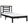 Black Solid Wood Pine Bed Frame 90x190 cm Single - HipoMarket