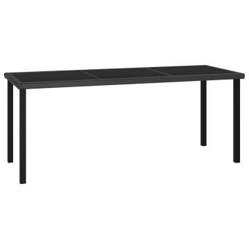 Garden Dining Table Black 180x70cm - Durable & Stylish