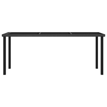 Garden Dining Table Black 180x70cm - Durable & Stylish