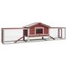 Rabbit Hutch Red 310x70x87 cm Solid Pine & Fir Wood Colour red 