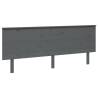 Stylish Grey Bed Headboard in Solid Pine - 204x6x82.5 cm