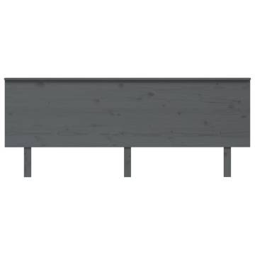 Stylish Grey Bed Headboard in Solid Pine - 204x6x82.5 cm