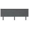 Stylish Grey Bed Headboard in Solid Pine - 204x6x82.5 cm