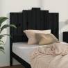 Black Bed Headboard - Solid Pine Wood, 106x4x110 cm