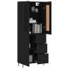 Stylish Highboard in Black | 69.5x34x180 cm Engineered Wood