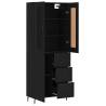 Stylish Highboard in Black | 69.5x34x180 cm Engineered Wood