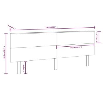 Stylish Grey Bed Headboard in Solid Pine - 204x6x82.5 cm