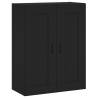 Stylish Highboard in Black | 69.5x34x180 cm Engineered Wood