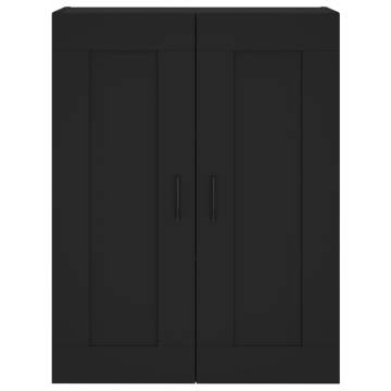 Stylish Highboard in Black | 69.5x34x180 cm Engineered Wood