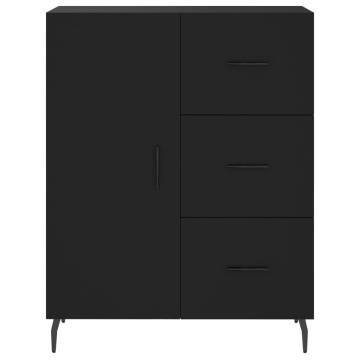 Stylish Highboard in Black | 69.5x34x180 cm Engineered Wood