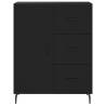 Stylish Highboard in Black | 69.5x34x180 cm Engineered Wood