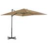 Cantilever Umbrella with Aluminium Pole Taupe 250x250 cm Colour taupe Size 250 x 250 cm Quantity in Package 1 