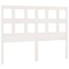 White Solid Wood Bed Headboard - Stylish & Rustic Design