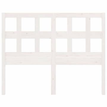 White Solid Wood Bed Headboard - Stylish & Rustic Design